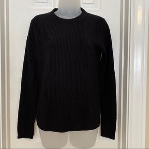 J Crew Black Ribbed Crew neck Sweater